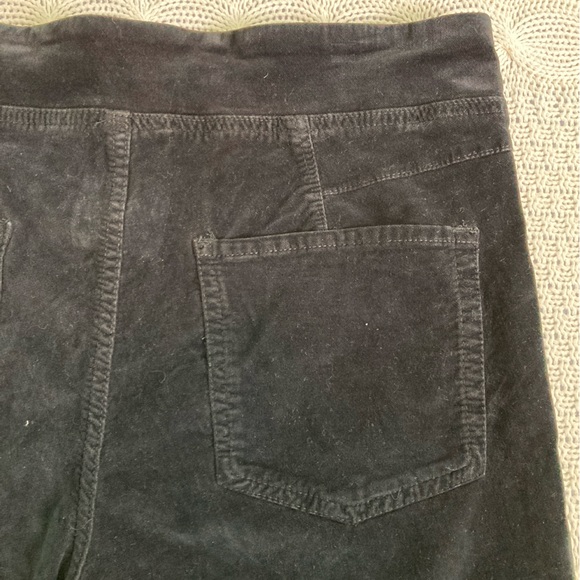 Free People In My Feelings Black Velvet Crop Slim Flare Pants High Rise (Size L) - Picture 3 of 12